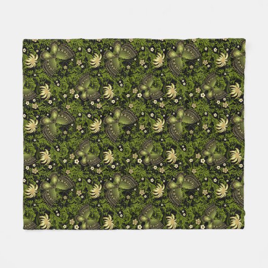 Couverture Polaire Motif de Vert-or de ressort (Devant (Horizontal))