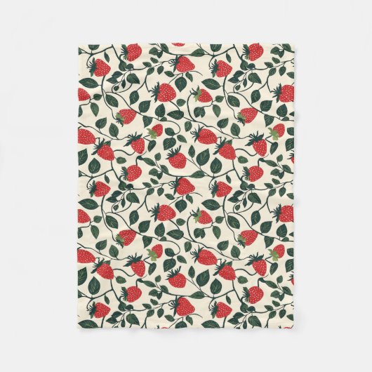 Couverture Polaire Motif de vigne fraise (Devant)