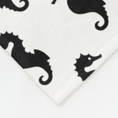 Couverture Polaire Motif De Voie De Mer Noir Et Blanc (Coin)