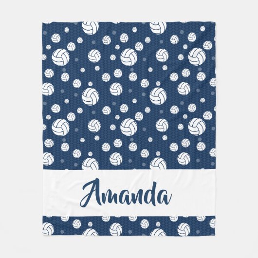 Couverture Polaire Motif de volley-ball bleu de Navy Chevron (Devant)