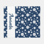 Couverture Polaire Motif de volley-ball bleu de Navy Chevron (Devant (Horizontal))