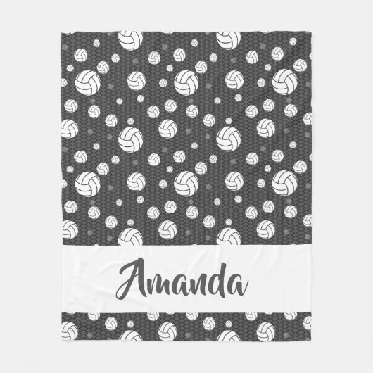 Couverture Polaire Motif de volley-ball gris et blanc Chevron (Devant)