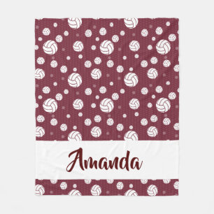 Couverture Polaire Motif de volley-ball Maroon Chevron