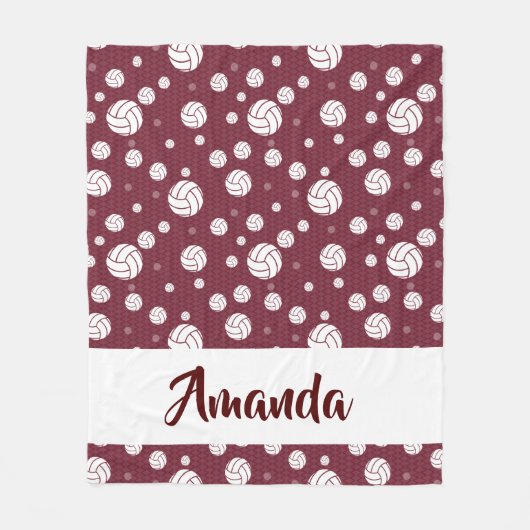 Couverture Polaire Motif de volley-ball Maroon Chevron (Devant)