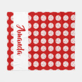Couverture Polaire Motif de volley-ball rouge et blanc (Devant (Horizontal))