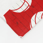 Couverture Polaire Motif de volley-ball rouge et blanc (Coin)
