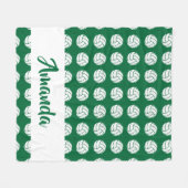 Couverture Polaire Motif de volley-ball vert et blanc (Devant (Horizontal))