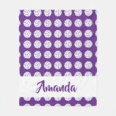 Couverture Polaire Motif de volley-ball violet et blanc (Devant)
