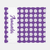 Couverture Polaire Motif de volley-ball violet et blanc (Devant (Horizontal))