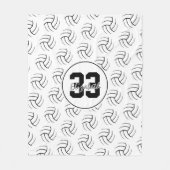 Couverture Polaire motif de volleyballs minimes noir et blanc (Devant)