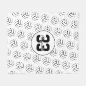 Couverture Polaire motif de volleyballs minimes noir et blanc (Devant (Horizontal))