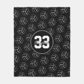 Couverture Polaire motif de volleyballs minimes noir et blanc (Devant)