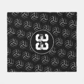 Couverture Polaire motif de volleyballs minimes noir et blanc (Devant (Horizontal))