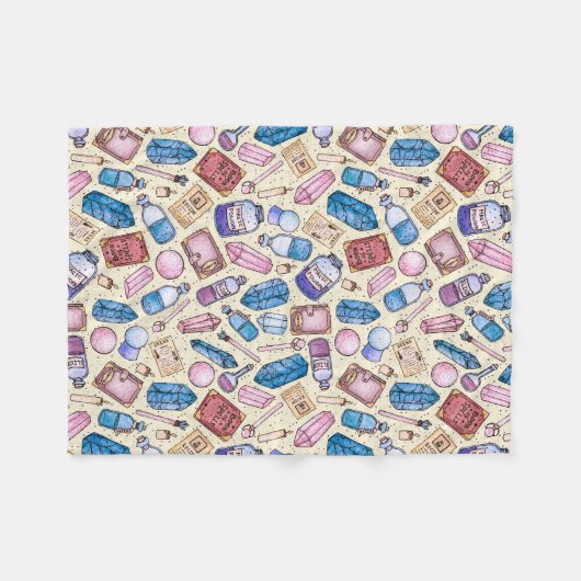 Couverture Polaire Motif de Witchy d'aquarelle (Devant (Horizontal))