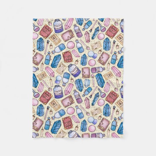 Couverture Polaire Motif de Witchy d'aquarelle (Devant)