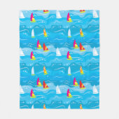 Couverture Polaire Motif de yacht Neon (Devant)