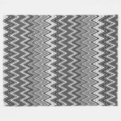 Couverture Polaire Motif de zigzag géométrique noir et blanc (Devant (Horizontal))