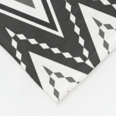 Couverture Polaire Motif de zigzag géométrique noir et blanc (Coin)