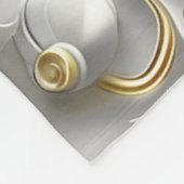 Couverture Polaire Motif décoratif 3D blanc et or (Coin)