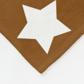 Couverture Polaire Motif décoratif étoiles blanches marron (Coin)