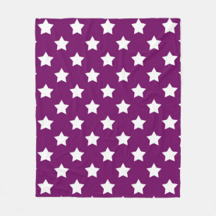 Couverture Polaire Motif décoratif violet blanc étoiles