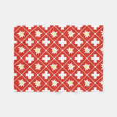 Couverture Polaire Motif d'edelweiss de la Suisse (Devant (Horizontal))