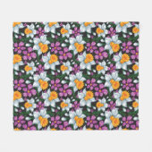 Couverture Polaire Motif d'élégance avec les fleurs 2 de narcisse (Devant (Horizontal))