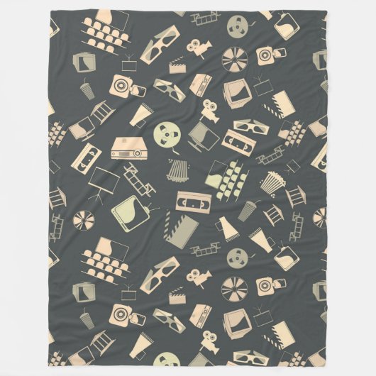 Couverture Polaire Motif d'éléments de film rétro (Devant)