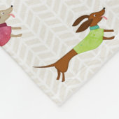 Couverture Polaire Motif délicieux de teckel (Coin)