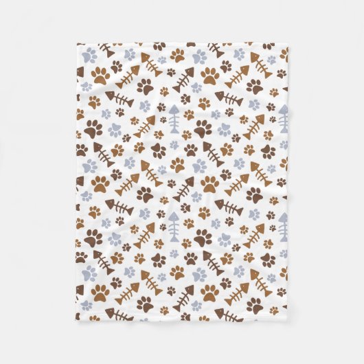 Couverture Polaire Motif d'empreintes de pattes de chat (Devant)
