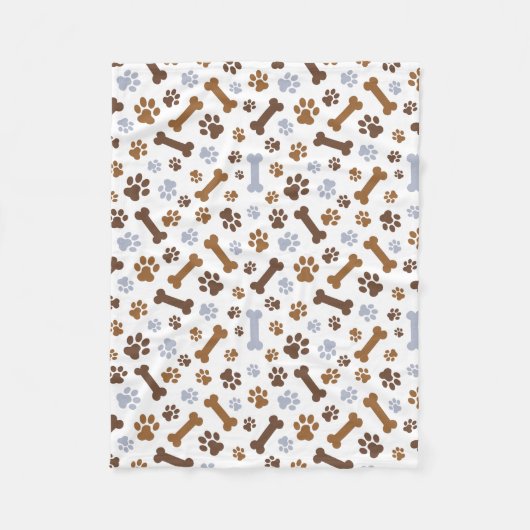 Couverture Polaire Motif d'empreintes de pattes de chien (Devant)