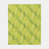 Couverture Polaire Motif d'ensemble d'ananas sur le vert (Devant)