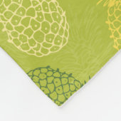 Couverture Polaire Motif d'ensemble d'ananas sur le vert (Coin)