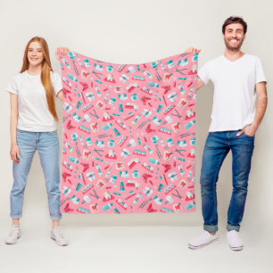 Couverture Polaire Motif dentaire rose