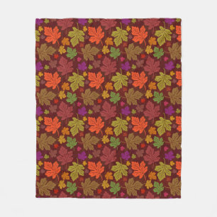 Couverture Polaire Motif d'érable d'automne de feuille d'automne bea
