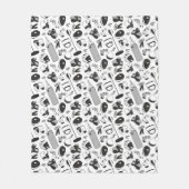 Couverture Polaire Motif des arts martiaux (noir et blanc) (Devant)