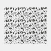 Couverture Polaire Motif des arts martiaux (noir et blanc) (Devant (Horizontal))