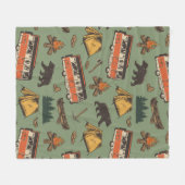 Couverture Polaire Motif des aventures du camp d'entraînement (Devant (Horizontal))