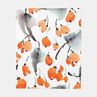 Couverture Polaire Motif des baies d'aquarelle et de l'illustration f