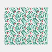 Couverture Polaire Motif des baies de mistletoe de Noël (Devant (Horizontal))