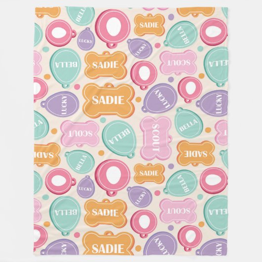 Couverture Polaire Motif des balises de chien en lecture (Devant)