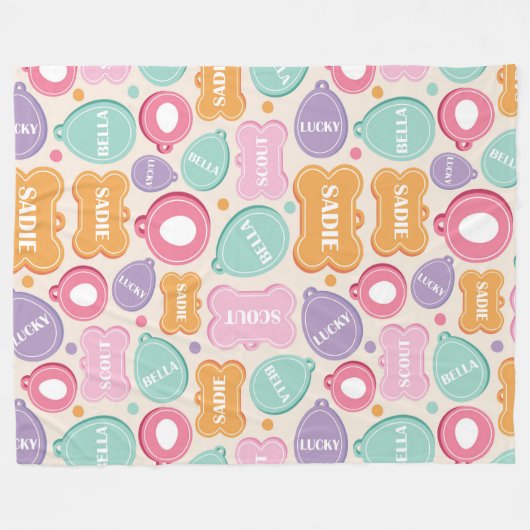 Couverture Polaire Motif des balises de chien en lecture (Devant (Horizontal))