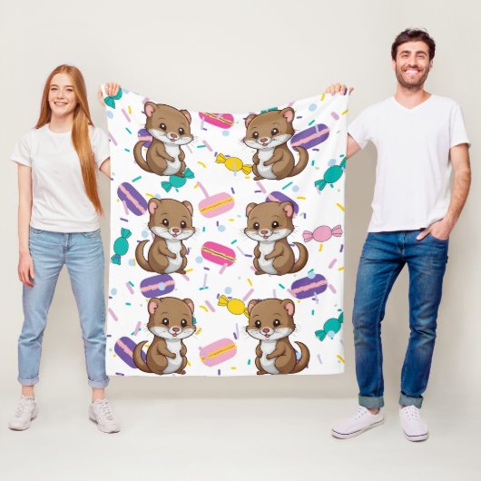 Couverture Polaire Motif des bonbons (En situation)