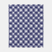 Couverture Polaire Motif des cercles Shibori bleu et blanc (Devant)
