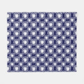 Couverture Polaire Motif des cercles Shibori bleu et blanc (Devant (Horizontal))