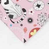 Couverture Polaire motif des chats et des fleurs (Coin)