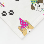 Couverture Polaire Motif des chiens de fête d'anniversaire (Coin)