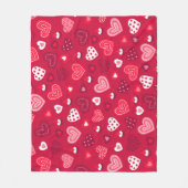Couverture Polaire Motif des coeurs de la Saint-Valentin rouge (Devant)