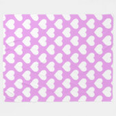Couverture Polaire Motif des Coeurs rose et blanc (Devant (Horizontal))