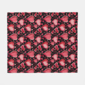 Couverture Polaire Motif des Coeurs Roses rouges Dessin Saint Valenti (Devant (Horizontal))